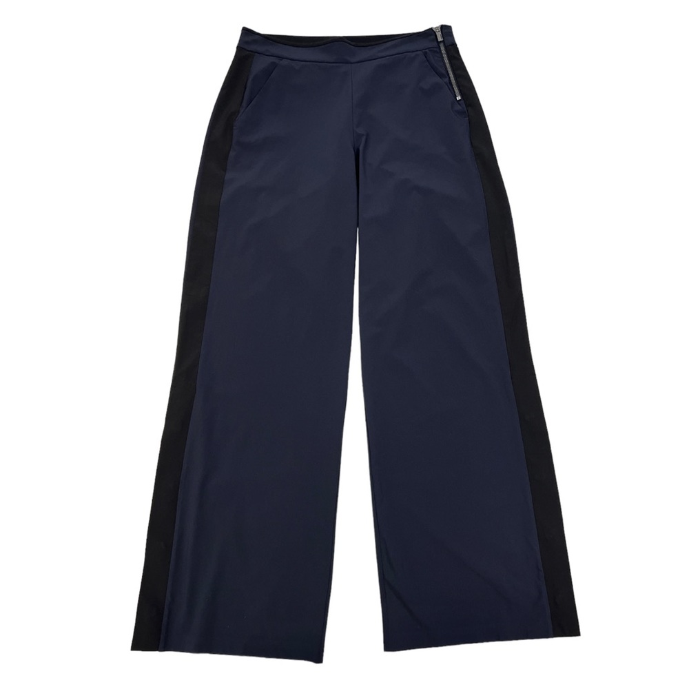 Athleta Navy and Black Wide-Leg Trousers